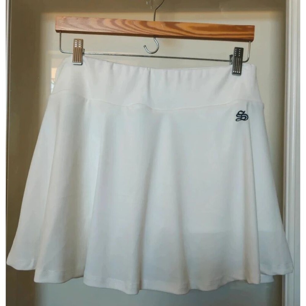 White Tennis Golf Skort Athletic Skirt with Built-In Shorts Women's Size XL